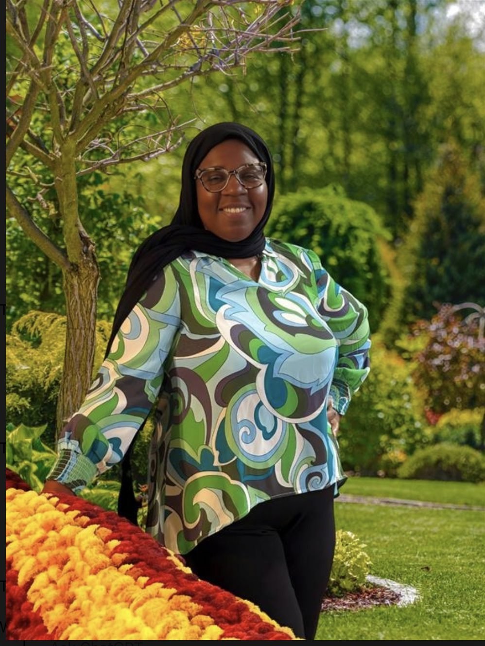 Adina Neverson-Cortez in her garden