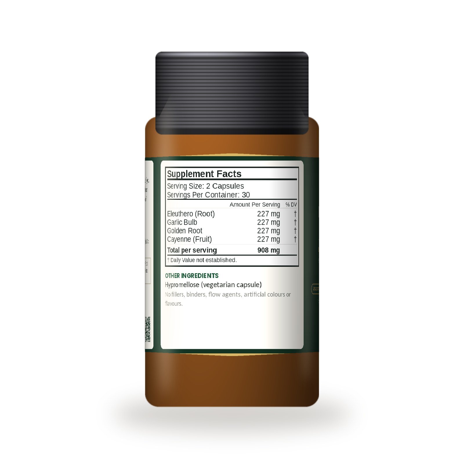 Herbal High Blood Pressure Aid Supplement Facts panel