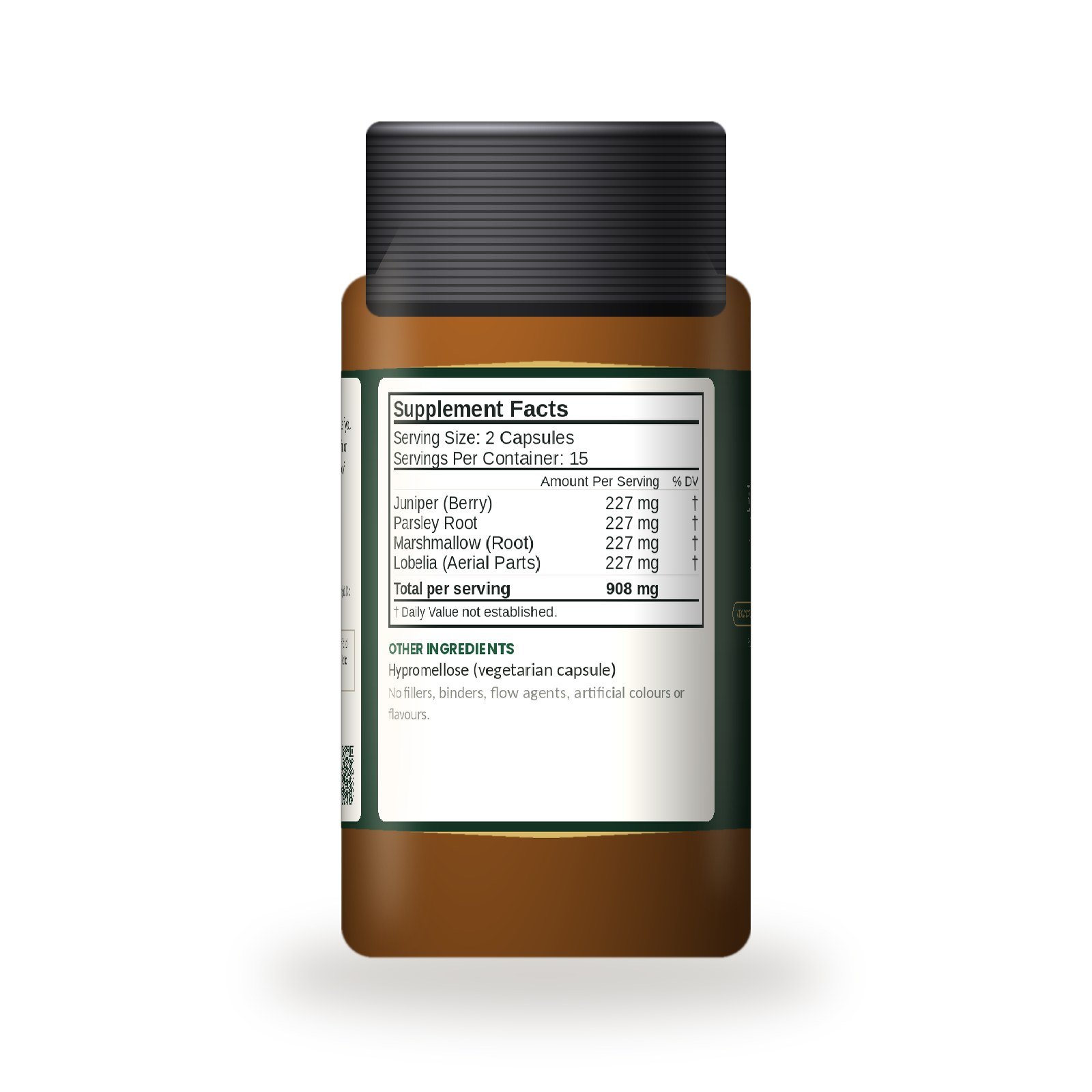 Herbal Kidney/ Bladder Cleanse Supplement Facts panel