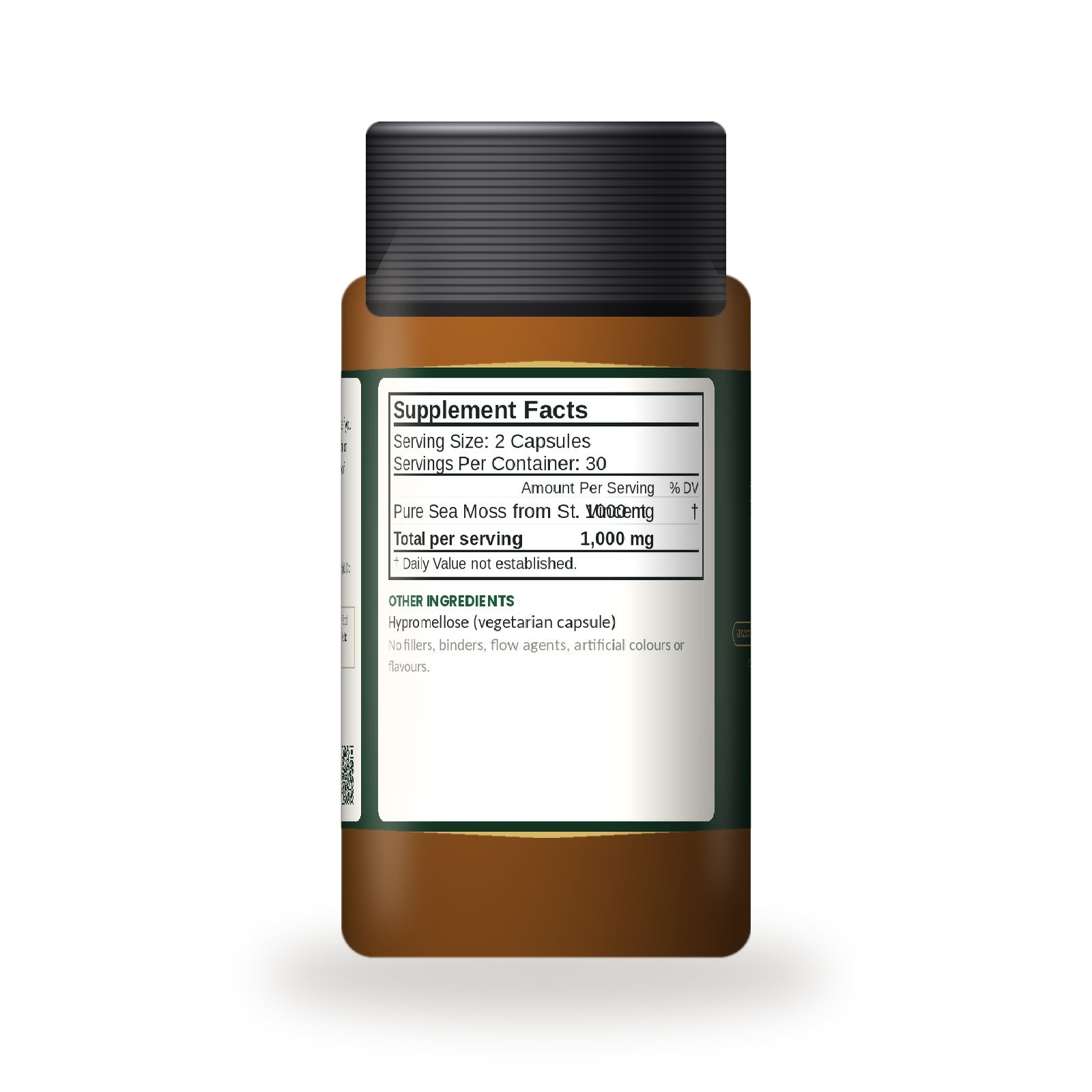 Herbal Sea Moss Capsules Supplement Facts panel